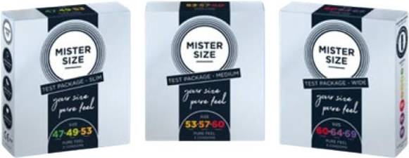 Bild på Mister Size Pure Feel Trial 47-49-53mm 3-pack kondomer