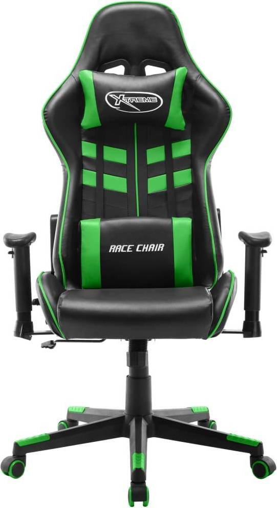  Bild på vidaXL Adjustable Armrest Artificial Leather Gaming Chair - Black/Green gamingstol