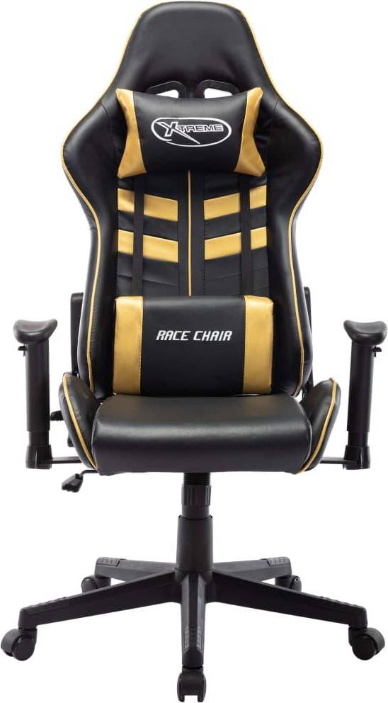  Bild på vidaXL Adjustable Armrest Artificial Leather Gaming Chair - Black/Gold gamingstol