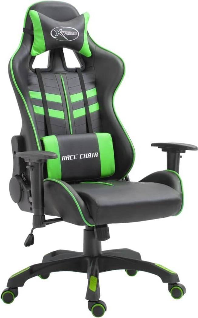  Bild på vidaXL PU Leather Gaming Chair - Black/Green gamingstol