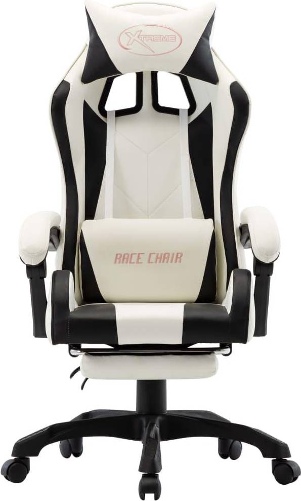 Bild på vidaXL Imitation Leather with Footrest Gaming Chair - Black/White gamingstol