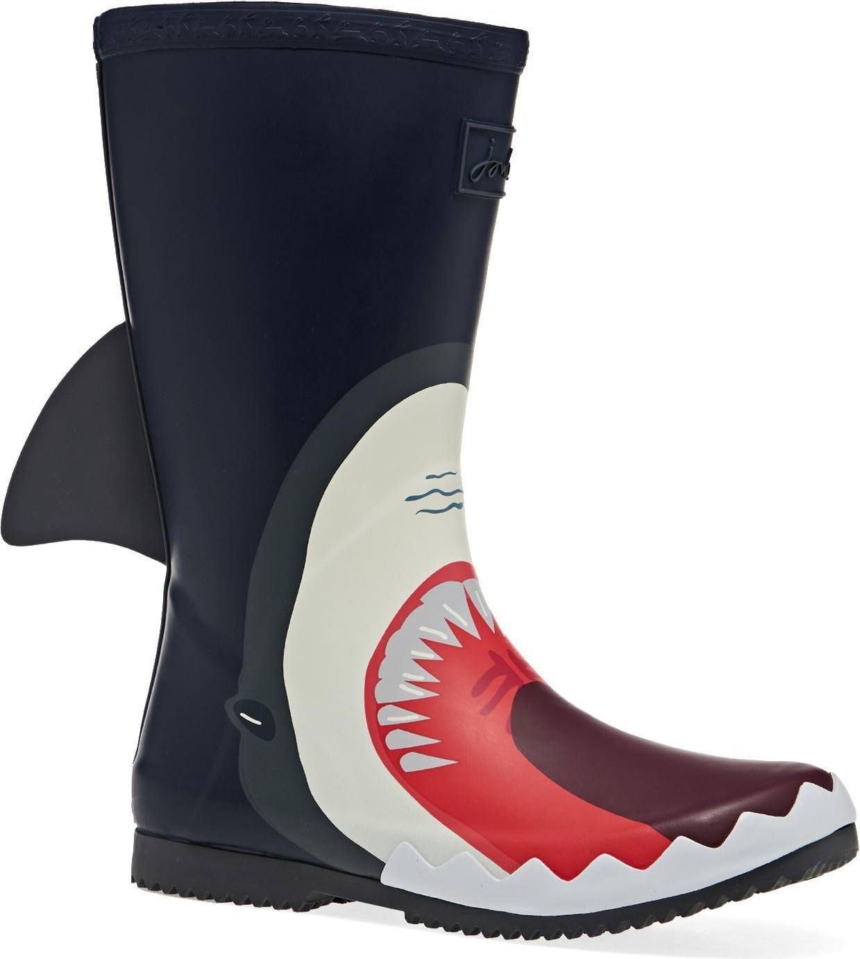 Bild på Joules Roll Up Flexible Printed Wellies - Navy Shark gummistövlar