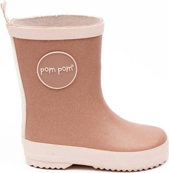  Bild på Pom Pom Rubber Boots - Rose Glitter gummistövlar