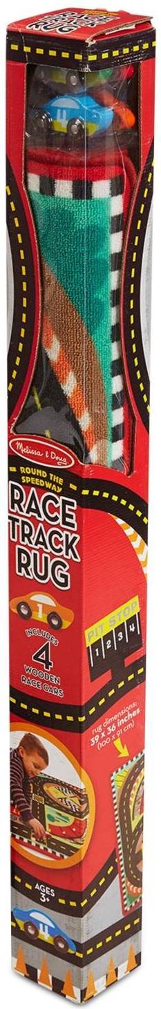  Bild på Melissa & Doug Round the Speedway Race Track Rug & Car Set lekmatta