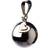 Babylonia Bola with Hearts Pendant - Silver