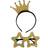 Hisab Joker Headband Crown and Glasses Gold