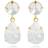 Caroline Svedbom Classic Drop Gold Plated Earrings w. White Opal Swarovski Crystals