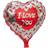 Hisab Joker Foil Ballon I Love You Hologram Red/Silver 6-pack