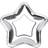 PartyDeco Plates Star Silver 6-pack