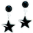 Blomdahl Pendant Star Earrings - White/Black