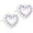 Blomdahl Brilliance Heart Hollow Earrings - White/Violet