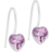 Blomdahl Fixed Heart Earrings - White/Purple