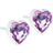 Blomdahl Heart Earrings - White/Purple