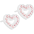 Blomdahl Brilliance Heart Hollow Earrings - White/Light Rose