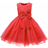 Festklänning med Rosett och Blommor - Röd (2830-34072)