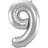 Folat Foil Ballons Number 9 Silver