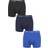 Calvin Klein Cotton Stretch Trunks 3-pack - Black/Blue Shadow/Cobalt Water