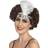 Smiffys Flapper Headband with Feather White