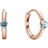 Pandora Solitaire Huggie Hoop Earrings - Rose Gold/Light Blue