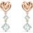 Swarovski Heart Pierced Earrings - Rose Gold/White