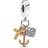 Pandora Tricolor Cross Heart & Anchor Pendant Charm - Silver/Gold/Rose Gold/Transparent
