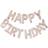 Ginger Ray Foil Ballons Clear & Confetti Happy Birthday Balloons Banner Rose Gold