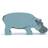 safarihäst Hippopotamus junior 9,5 cm träblå