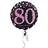 Amscan Rosa Glittrig 80-Års Heliumballong