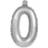 Folat nummerballong '0' 36 cm folie silver