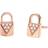 Michael Kors Mercer Link Padlock Pave Stud Earrings - Rose Gold/Transparent