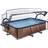 Exit Toys Rectangular Wood Pool with Filter Pump & Roof 3x2x0.65m