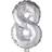 folieballong Nummer 8 102 cm silver