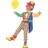 Ciao Flower Clown Costume (Jacket with fake shirt, bow tie, trousers and hat) 4-6 years