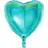Turkosglittrigt Hjärta Heliumballong