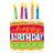 Qualatex Text & Theme Balloons Birthday Cake & Candles