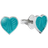 Pia & Per Hearts Ear Studs - Silver/Turquoise