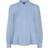Y.A.S Women's stand-up collar shirt with ruffles, Blue
