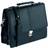 Falcon Synthetic Leather Flapover Briefcase Black