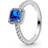Pandora Square Sparkle Halo Ring - Silver/Blue/Transparent