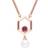 Gemondo Modern Pearl & Ruby Hexagon Drop Necklace in Rose Plated