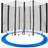 Arebos trampolin kantskydd och nät/244, 305, 366, 396, 430, 460 och 490 cm/för 6 och 8 nätstänger Blå, svart 366 cm Nät för 8 stolpar