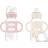 Dr. Brown's Milestones Wide-Neck Transitional Sippy Bottle with Silicone Handles, 9oz 6m Light Pink and Ecru 2 Count (Pack of 1)