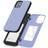Goospery for iPhone 12/12 Pro (2020) 6.1-Inch Card Holder Wallet Case, Protective Dual Layer Bumper Phone Back Cover with Hidden Mirror Purple