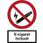 Forbudsskilt E-cigaret forbudt A5 210 148 Plast