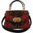Dolce & Gabbana Brown Leopard Crystal Roses Leather Shoulder WELCOME Women's Purse