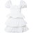 PrettyLittleThing Crinkle Cup Detail Tiered Skirt Skater Dress - White