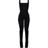PrettyLittleThing Square Neck Thick Strap Stretch Woven Jumpsuit - Black
