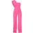 PrettyLittleThing Drape One Shoulder Jumpsuit - Hot Pink