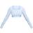 PrettyLittleThing Shape Slinky Long Sleeve Square Neck Crop Top - White