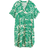 H&M V-Neck Tunic Dress - Green/Leaf Pattern